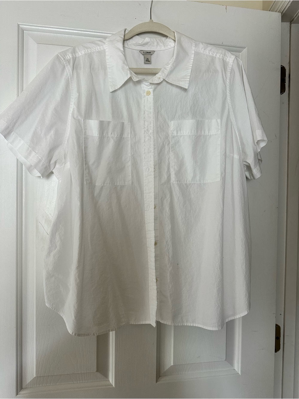 L.L. Bean Women’s White Short-Sleeve Cotton Button-Down